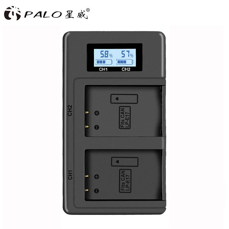 PALO LPE17 LP E17 LP-E17 LCD USB Sạc Cho Canon EOS 200D M3 M6 750D 760D T6i T6s 800D 8000D Kiss X8i 