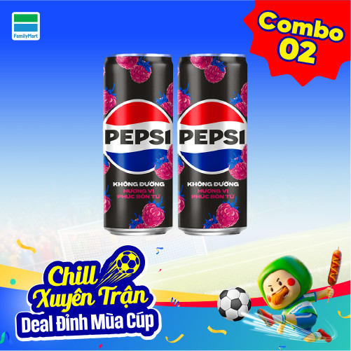 Combo 2 Pepsi Phúc Bồn Tử Không Calo Lon 320ML