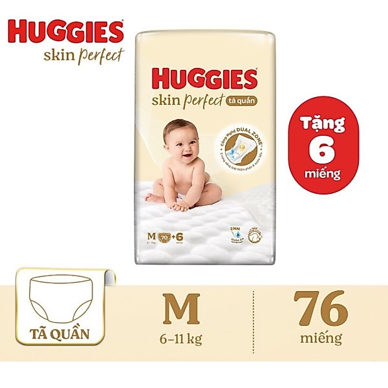 Tã quần huggies M76/L68/XL60+8 mẫu mới