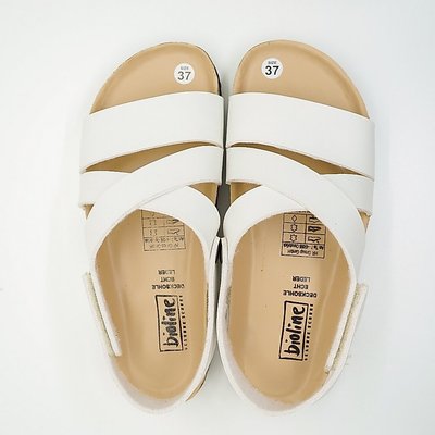 PUK21 - Sandal Birken Đế Trấu BIOLINE Official Thiết Kế Unisex Quai Đan Ba Dây Khóa Dán Da PU