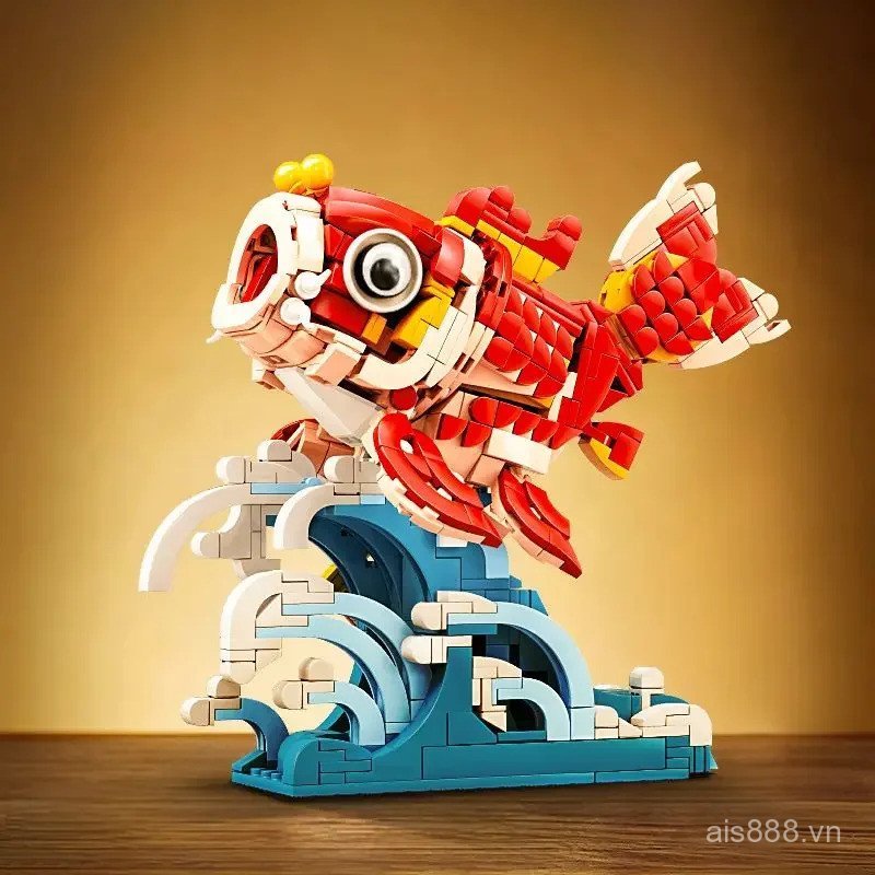 NOOE Good Luck Fish Building Blocks Compatible Bricks Chinese Lucky Product China Decoration Assembl