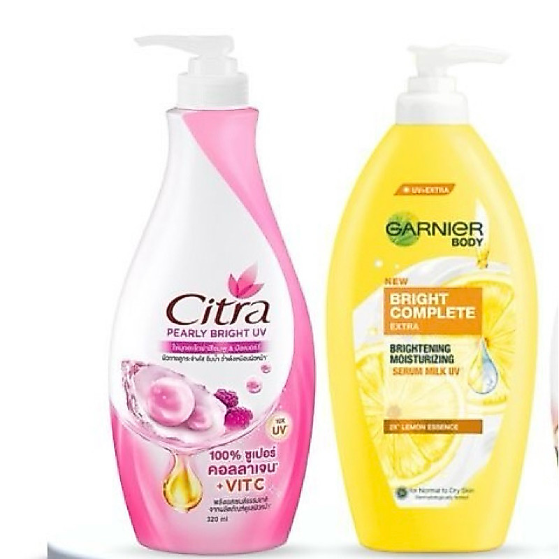 Sữa dưỡng thể Garnier & dưỡng thể Citra Thái Lan giúp da trắng sáng mịn màng