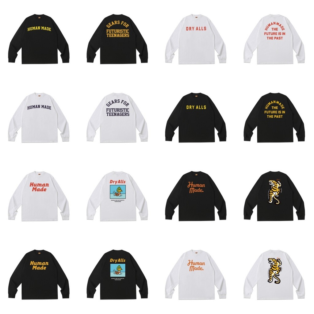 XZOB human Spot Goods Japanese Style HM Fall/Winter Heavyweight Long Sleeve T Couple's cartoon print
