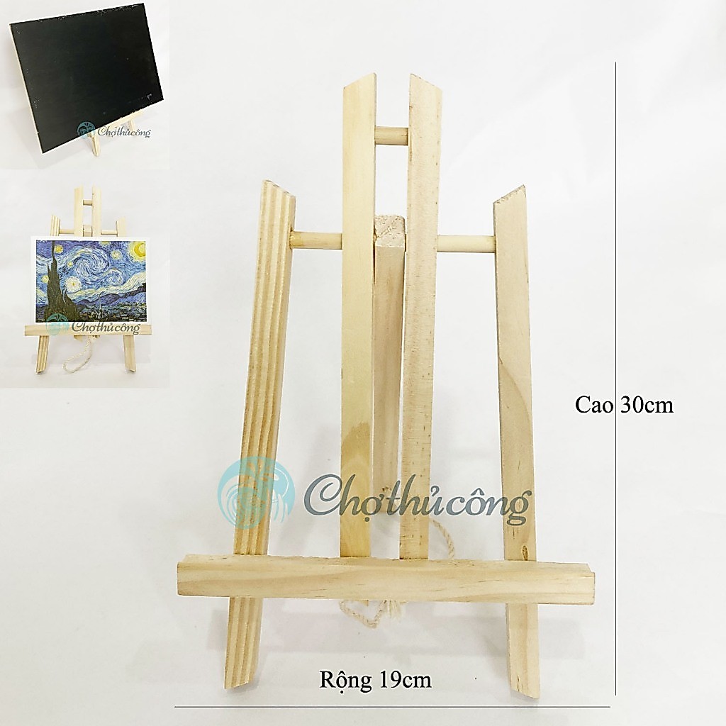Giá đỡ tranh vẽ bằng gỗ tự nhiên size nhỏ, kệ giá vẽ tranh để bàn cho bé, kệ để tranh trang trí diy