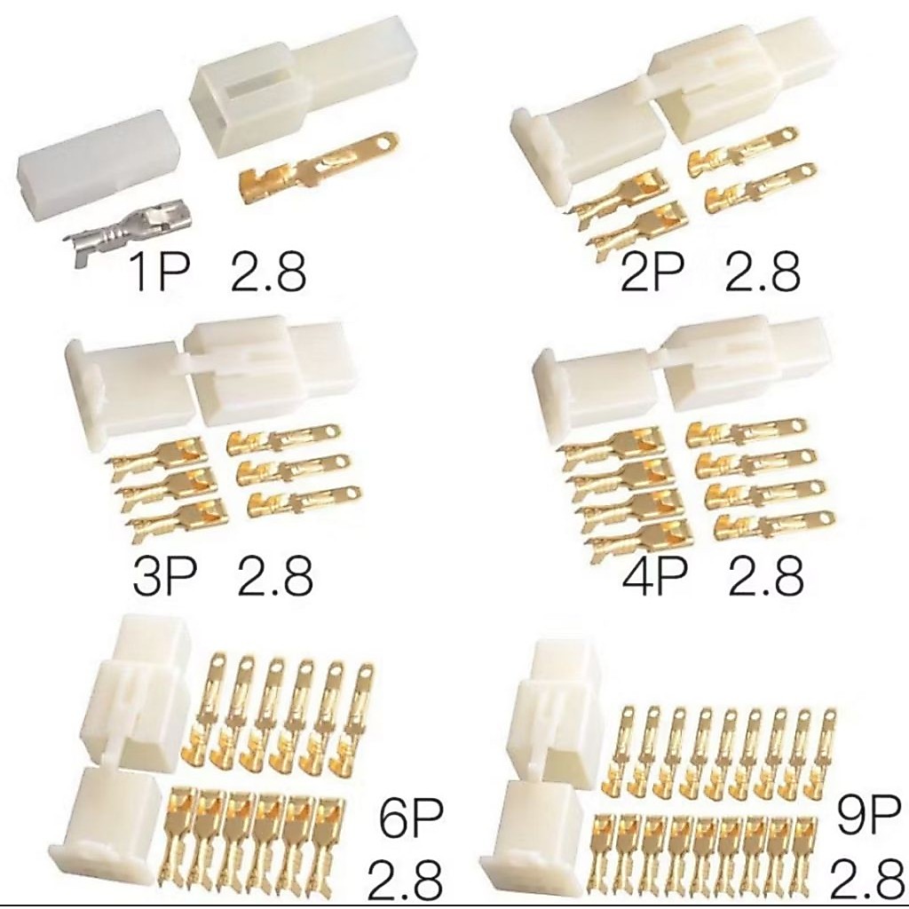 [10 bộ] Bộ nhựa và giắc kết nối xe máy 2-9P dùng cos 2.8