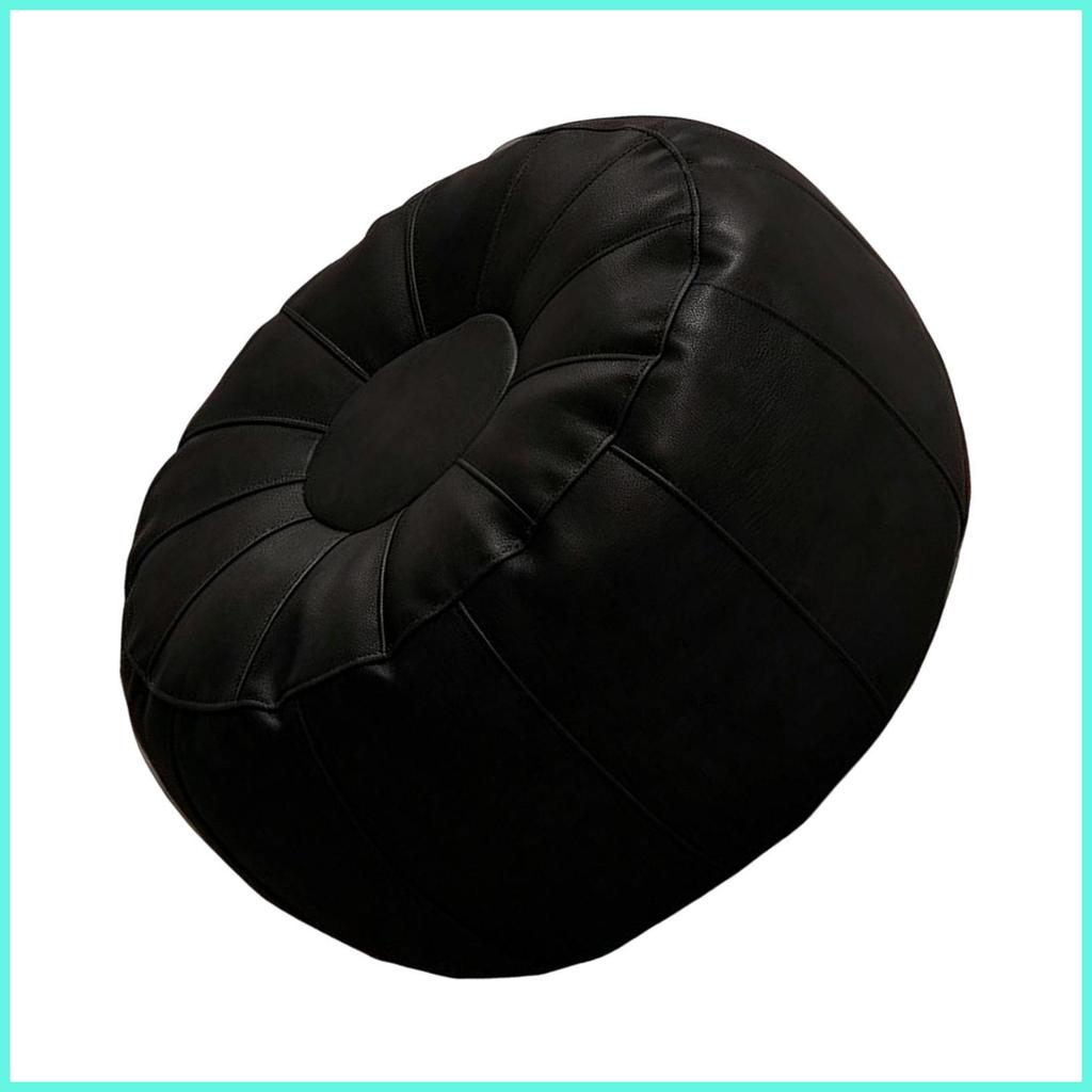 Unstuffed Pouf Ottoman Cover PU Pumpkin Shape Cushion Footrest Floor Pouf Footrest Cushion cho gia đ