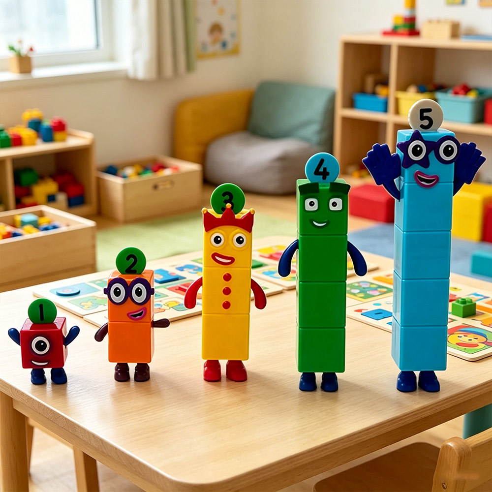 Numberblocks 1-5 Number Building Block Figures Kids Math Learning Toy Colorful Cartoon Character