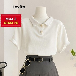 Lovito Áo thun giản dị trơn -Váy đan -Áo thun nam nữ L68ED039 (Nhiều màu)