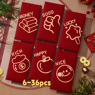 Phong Bì Tiền 2026 Năm Ngựa Gói Màu Đỏ Tết Nguyên Đán Angpao CNY Angpow Sinh Nhật Angpao Kích Thước Lớn Phong Bì Đỏ Đơn Giản Hongbao Tối Giản Ang Bao Fu Money Envelope 2026 Horse Year Red Packet Chinese New Year Angpao CNY Angpow Birthday Angpau Big Size