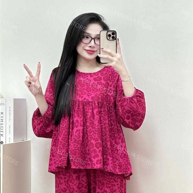 Đồ Bộ Tole Nữ Shop Nghi 85 Dáng Babydoll Tay Dài Quần Dài Ống Suông Mặc Nhà…