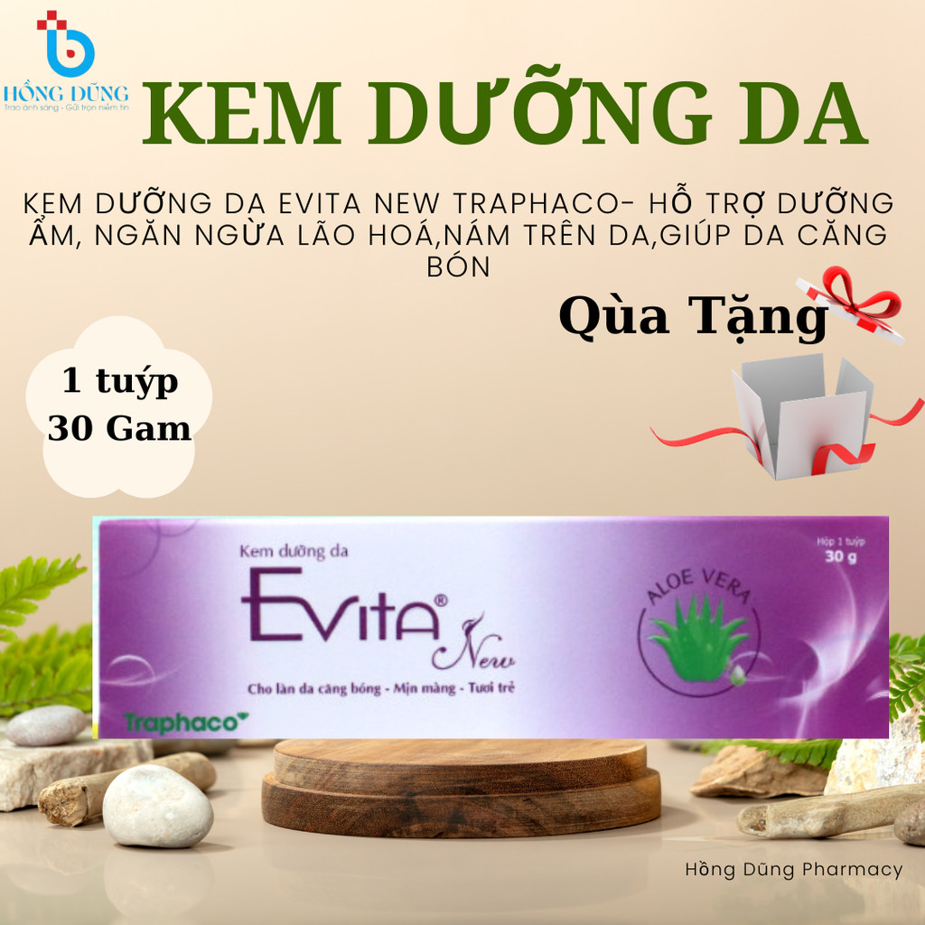 Kem Dưỡng Da Evita New Traphaco- Hỗ Trợ Dưỡng Ẩm, Ngăn Ngừa Lão Hoá,Nám Trên Da,Giúp Da Căng Bóng