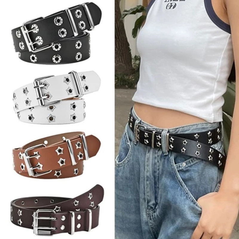 Thắt lưng dây xích ngôi sao rỗng phong cách Punk