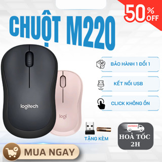 Chuột Không Dây Logitech M220 Click Silent, Giảm Ồn, nhỏ gọn - Độ Nhạy Cao - Bảo Hành1 Đổi 1| M220