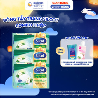 Bộ 3 Hộp Bông Tẩy Trang Silcot Premium 66 Miếng/Hộp