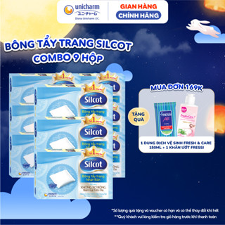 Combo 9 hộp bông bông tẩy trang Silcot 82 miếng/hộp