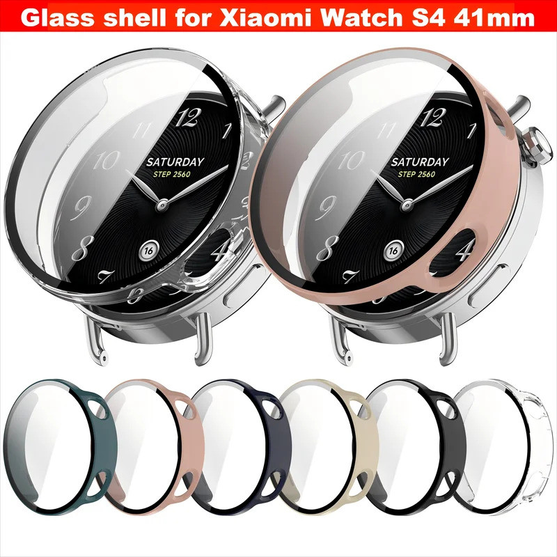 PC + Vỏ kính cường lực cho vỏ đồng hồ thông minh Xiaomi Watch S4 41mm Vỏ cứng bảo hiểm toàn diện cho
