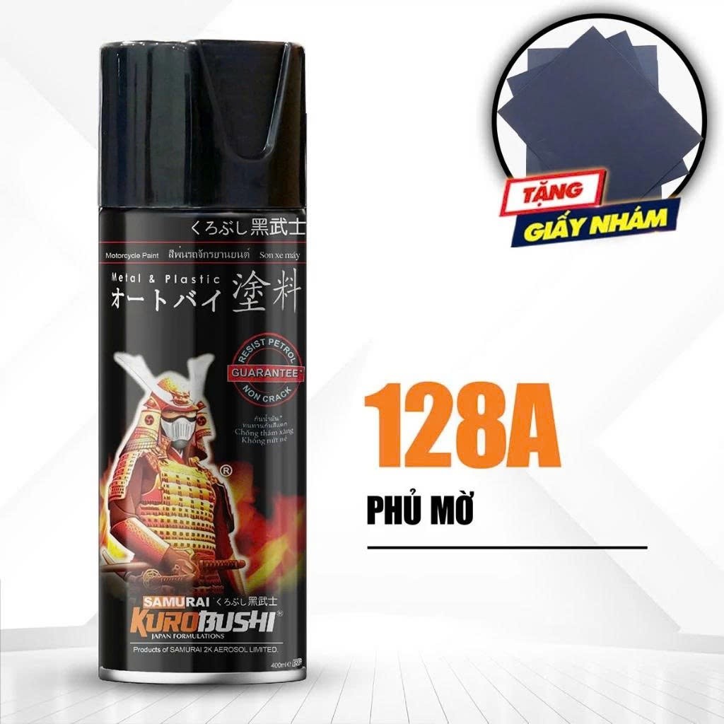 sơn xịt xe máy keo phủ mờ - phủ nhám 128A samurai 400ml