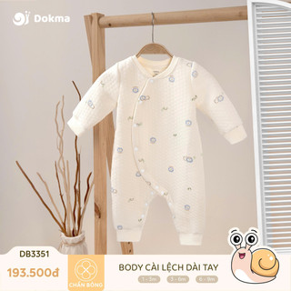  Body trần bông cài lệch dài tay BT BG Dokma DB3351 3-9M  