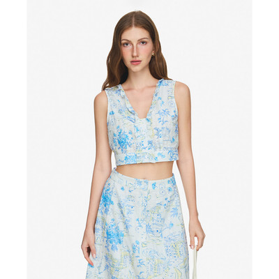 GIGI - Áo sát nách nữ cổ V phom croptop in hoa_G1201T253286-28
