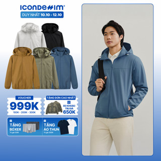 Áo Khoác Dù Nam ICONDENIM Có Nón Mỏng Nhẹ Pocketable Form Regular AKID0196