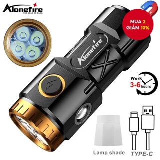 Alonefire X84 Mini Đèn Pin Siêu Sáng 4x P35 LED Có Bút Nam Châm Sạc Usb Đèn Pin Di Động Ngoài Trời