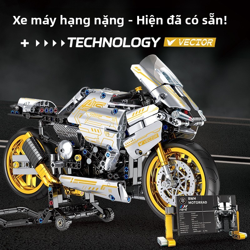 Mô hình xe máy M1000RR lắp ráp - Đồ chơi khối ghép BMW tốc độ