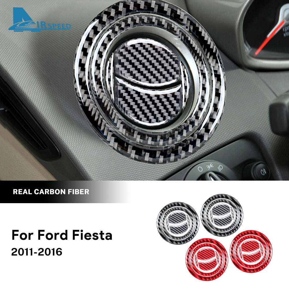 AIRSPEED Sợi Carbon Cho Xe Ford Fiesta 2011-2016 Bảng Điều Khiển Trung Tâm Ô Tô Bên Lỗ Thông Hơi Đề Can Phụ Kiện Nội Thất