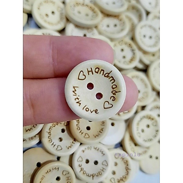 (5/10) Nút gỗ handmade 2 lỗ