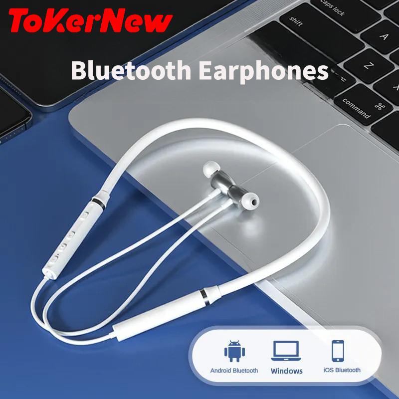 ToKerNew Bluetooth Earphones HE05XII Wireless Earbuds Magnetic Neckband Earphone Waterproof Sport He