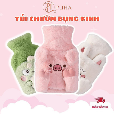 Túi chườm bụng kinh nóng lạnh đa năng Puha 500ml cho bạn nữ sử dụng ngày dâu