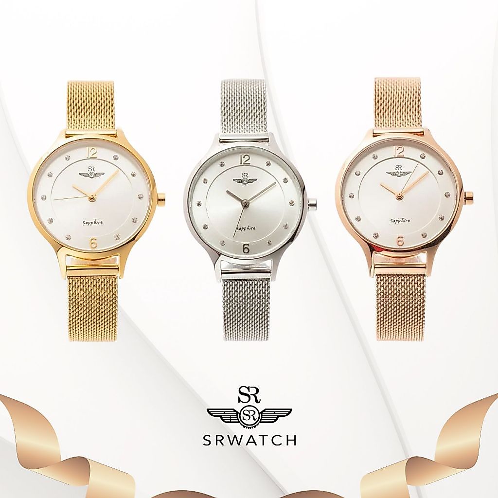 [Chính Hãng] Đồng Hồ Nữ SRWatch SL1605 Pin Quartz Nhật Bản - Mặt Kính Sapphire 30mm Dây Kim Loại