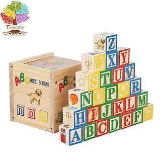 Trẻ Em Bằng Gỗ 27 Hạt Dập Khối Đồ Chơi Giáo Dục Đồ Chơi Giảng Dạy Viện Trợ Tiếng Anh Chữ Cái Số Khối Xếp Chồng Tháp