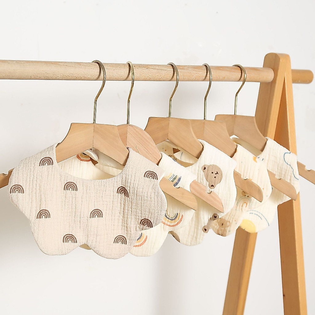 Yếm tròn xô Muslin 6 lớp xoay 360 độ cao cấp, an toàn cho bé (túi zip mẫu mới)