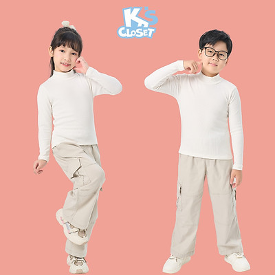 Áo Giữ Nhiệt Cổ Lọ 3cm Và 4cm K'S CLOSET Basic Chất Liệu Nhung Tăm Co Giãn Cho Bé 2-14 Tuổi (10-62kg) KT204FIF, KT121FIF