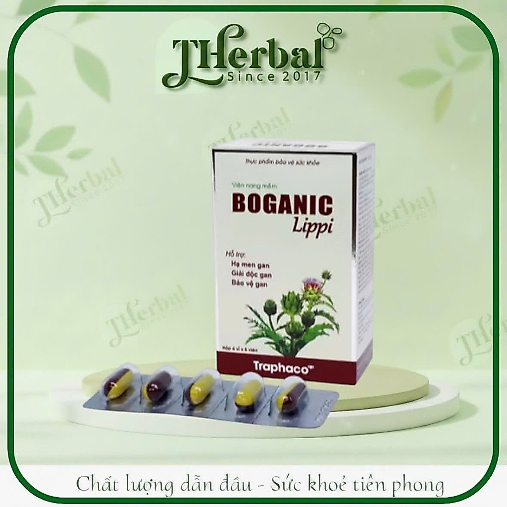 Boganic Lippi - Hỗ Trợ:Mát Gan, Hạ Men Gan, Giảm Mỡ Máu, Tăng Cường Chức Năng Gan - Hộp 30V