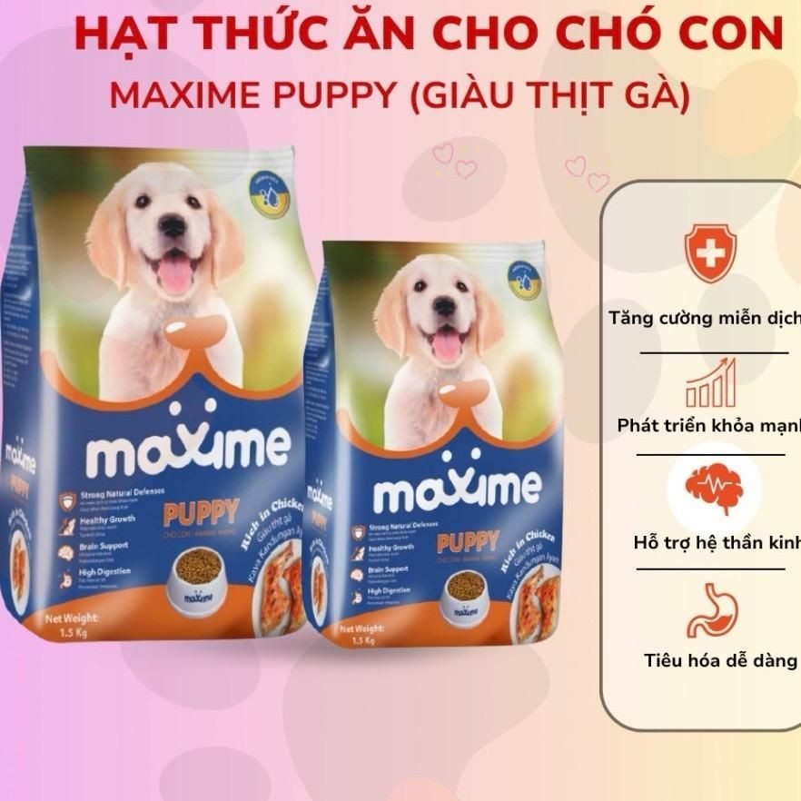 Hạt Maxime cho chó con và chó trường thành túi 1.5kg