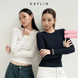 Áo thun KAYLIN tay dài form Basic chất vải thun giấy mềm mỏng nhẹ thoáng mát phong cách BST Thu Đông 2025 - N2305
