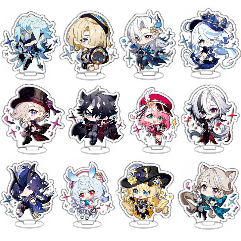 Anime game Genshin Impact Furina Arlecchino Neuvillette Lynette Lyney Wriothesley Keychain Anime Gam