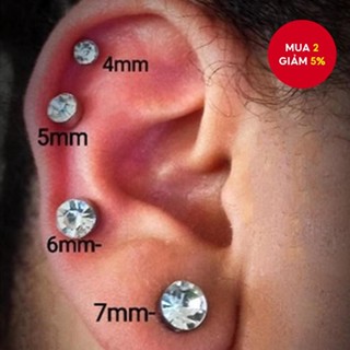 Khuyên tai kẹp từ tính sáng bóng, không cần xỏ lỗ dành cho nam và nữ.