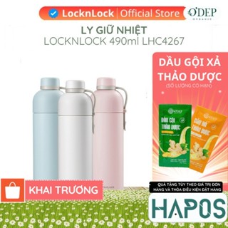  Bình giữ nhiệt LocknLock 490ml Chính hãng màu Pastel hiện đại có quai xách giữ nhiệt lâu LHC4267 - HAPOS HEL 