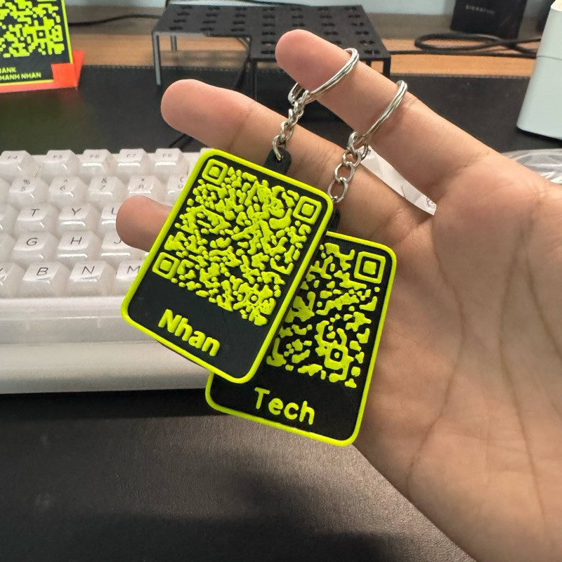 Móc Khoá Mã QR Code In 3D PETG Theo Yêu Cầu - Nhựa PETG Đẹp Nét, Đủ Màu, Độc Đáo, Tiện Lợi
