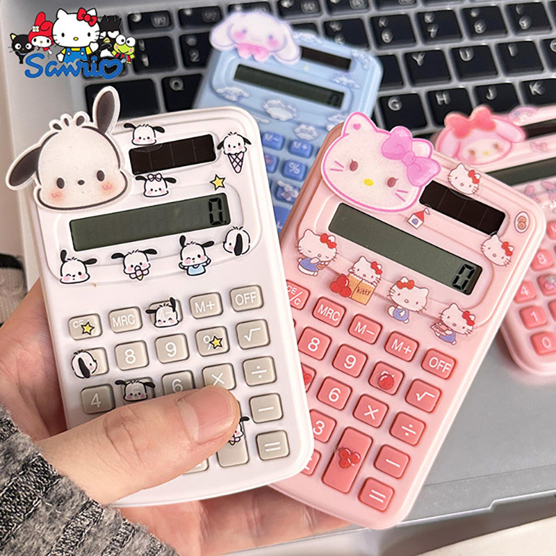 Máy Tính Điện Tử Mini Hello Kitty Cinnamoroll Kawaii 8 Chữ Số Máy Tính Hoạt Hình Di Động Văn Phòng Đ