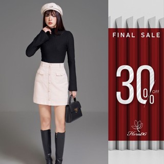 Chân váy nhung tăm form A HeraDG thiết kế túi ốp 2 bên, nẹp giữa, dáng ngắn dễ phối đồ WJPBD1014