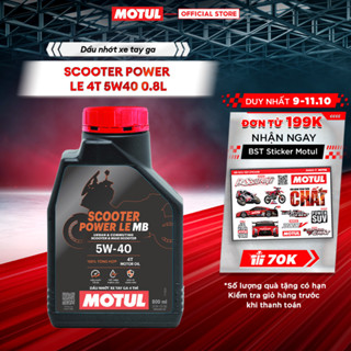 Dầu nhớt xe tay ga Motul Scooter Power LE 4T 5W40 dung tích 0.8L