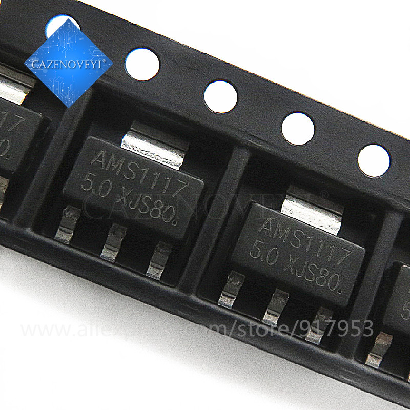 Bộ 50 AMS1117-5.0 LM1117 SOT-223 5V Bộ điều chỉnh tuyến tính