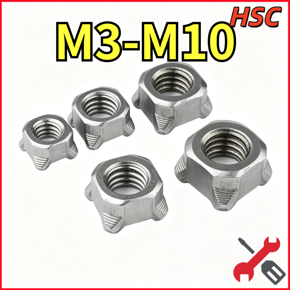 INOX 304 Đai ốc hàn vuông M3-M10 , Ecu hàn vuông[HSC-2]