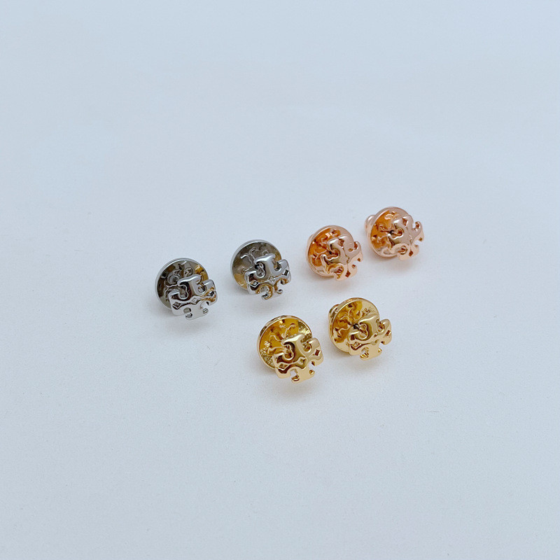 3MDU Fashion plating18K Gold LOGO Metal earrings, cross-shaped ear clasps, simple earrings, accessor
