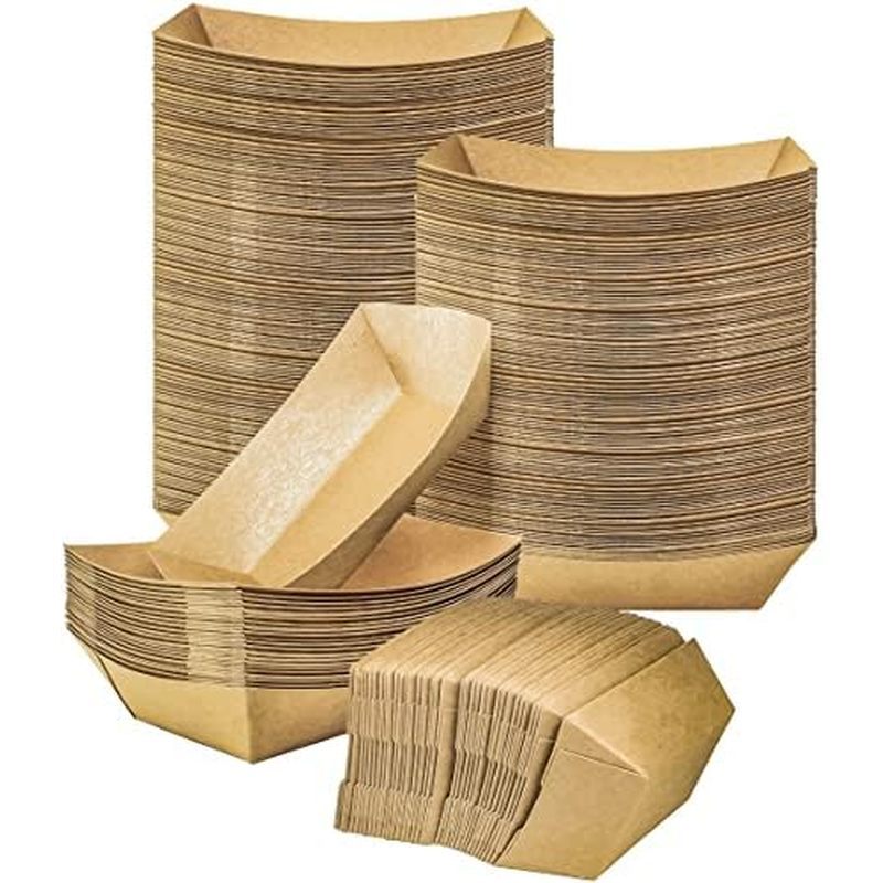 100 Gói Khay Đựng Thức Ăn Giấy 2lb, Giấy Nặng Thuyền Thực Phẩm Dùng Một Lần Khay Đựng Đồ Dùng Cho Kh