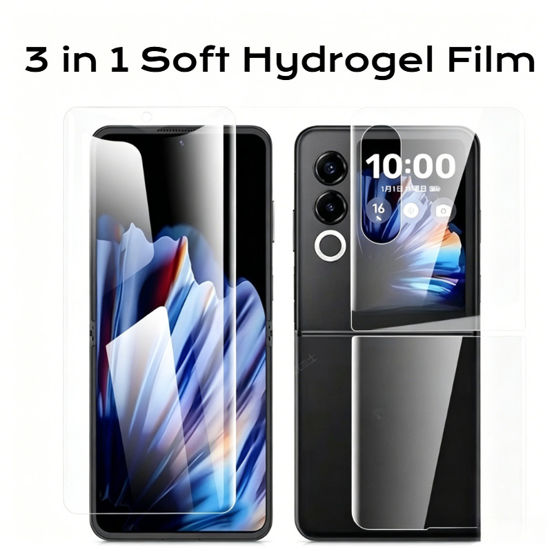 Miếng dán bảo vệ màn hình chống dầu điện thoại 3 trong 1 cho ZTE nubia Flip2 Flip HD Clear Full Cove