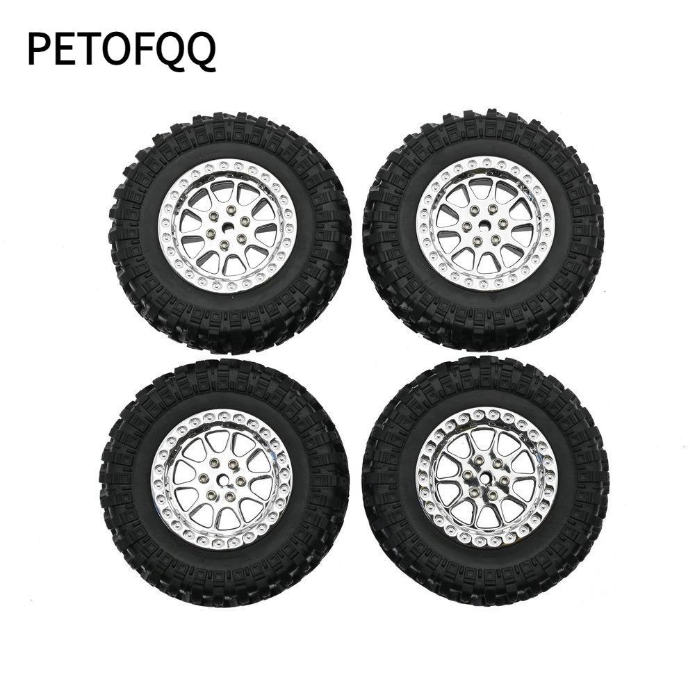 PETOFQQ 4 Lốp xe RC, Bộ lốp bánh xe bằng nhựa tỷ lệ 1 / 12, Phụ kiện nâng cấp xe RC đường kính 70mm 